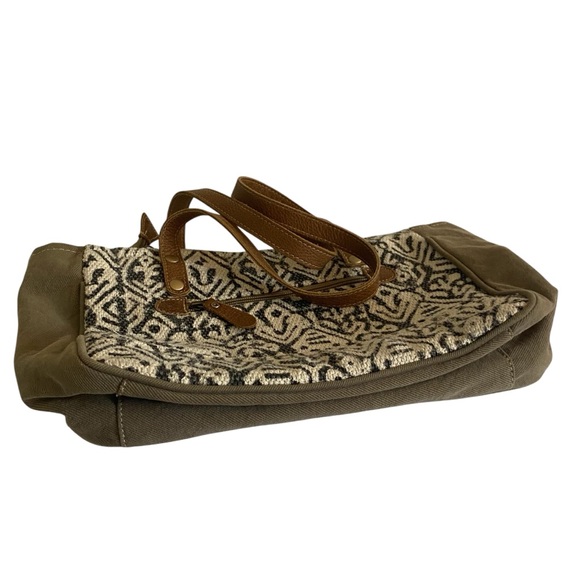 Myra Spencer Canvas & Cowhide Tote Shoulder Bag - NWOT - Picture 7 of 12